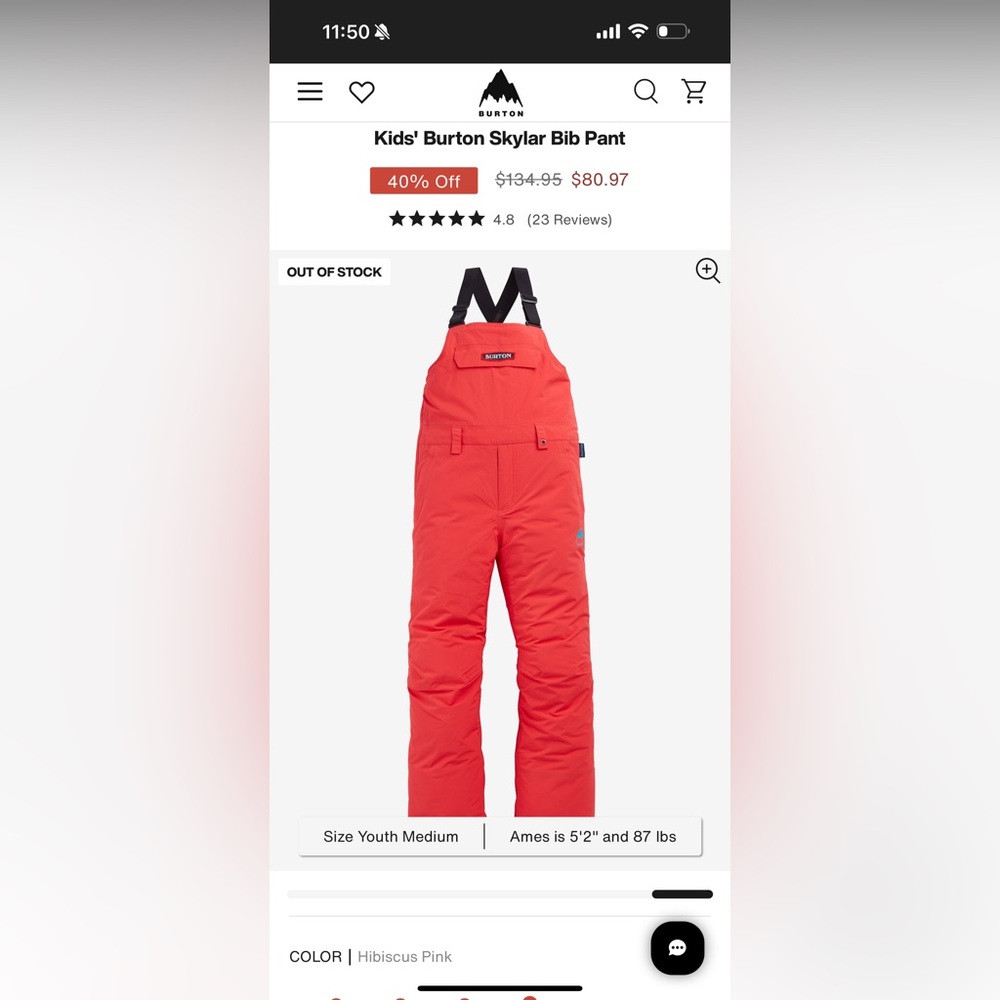 Kids’ Burton Skylar Bib Pant
